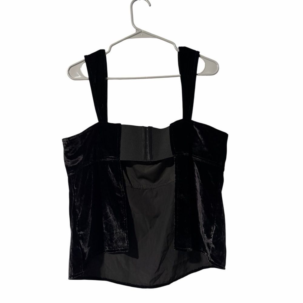 NEW Pilcro Velvet Flyaway Top In Black Size XL - Picture 4 of 6